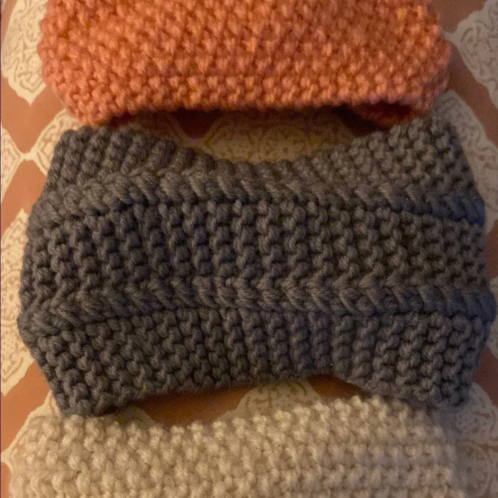 Handknit Blue,cream,pink,purple  Accessories Bow Headbands 3-12 months